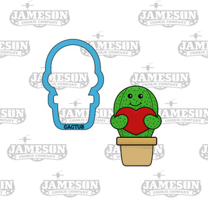 Cactus Holding Heart Cookie Cutter - Valentine's Day - Love - Be Mine - Hugs and Kisses - Stuck On You
