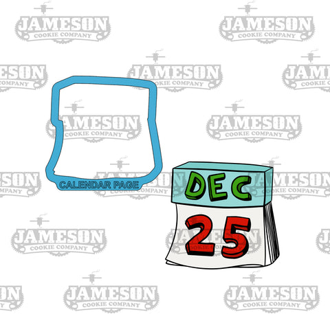 Christmas Calendar Page Cookie Cutter - Planner, Calendar, School, Date Theme
