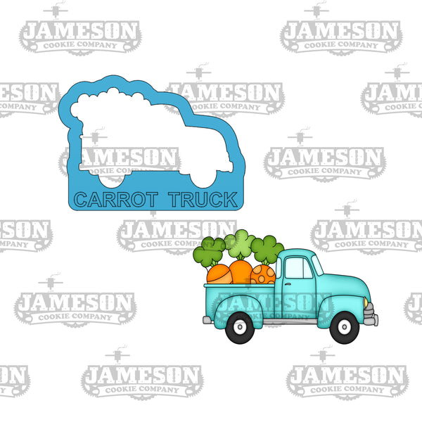 Truck Hauling Carrots Cookie Cutter - Easter, Garden, Spring Theme