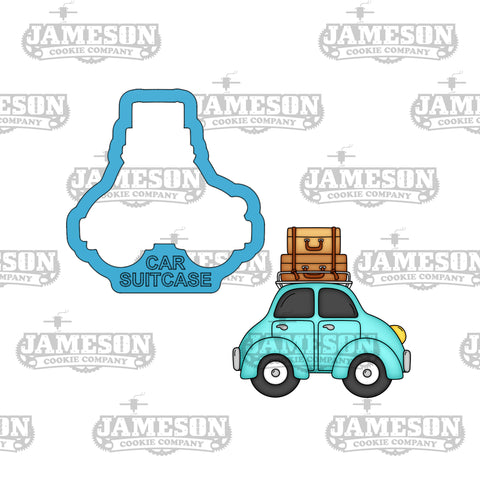 Car with Suitcases Cookie Cutter - Luggage, Travel Themed Cookie Cutter