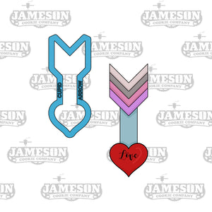 Cupid's Heart Arrow Cookie Cutter - Valentine's Day - Bow and Arrow - Love Arrow - Heart