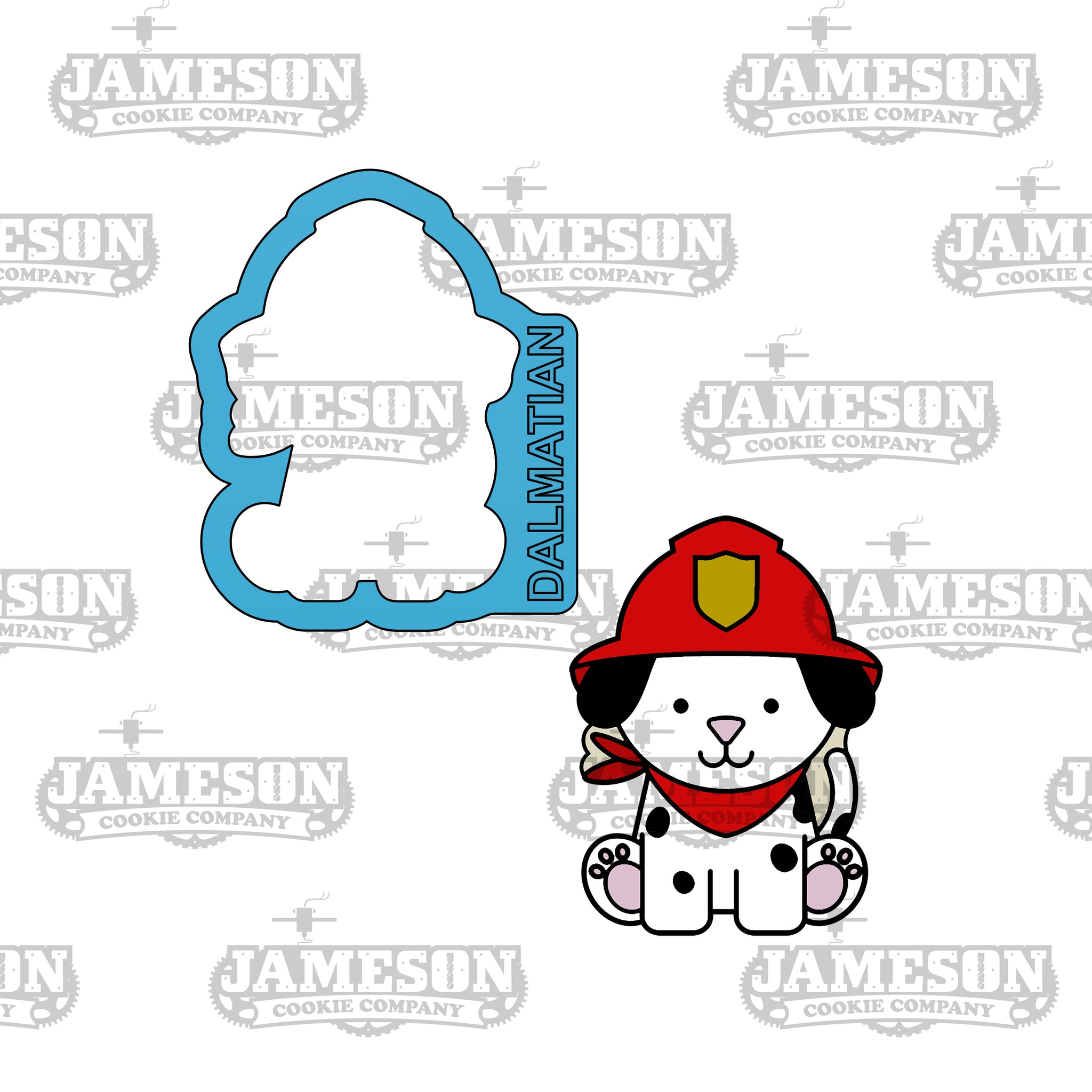 Dalmatian with Fire Fighter Hat Cookie Cutter - Fire Fighter Theme
