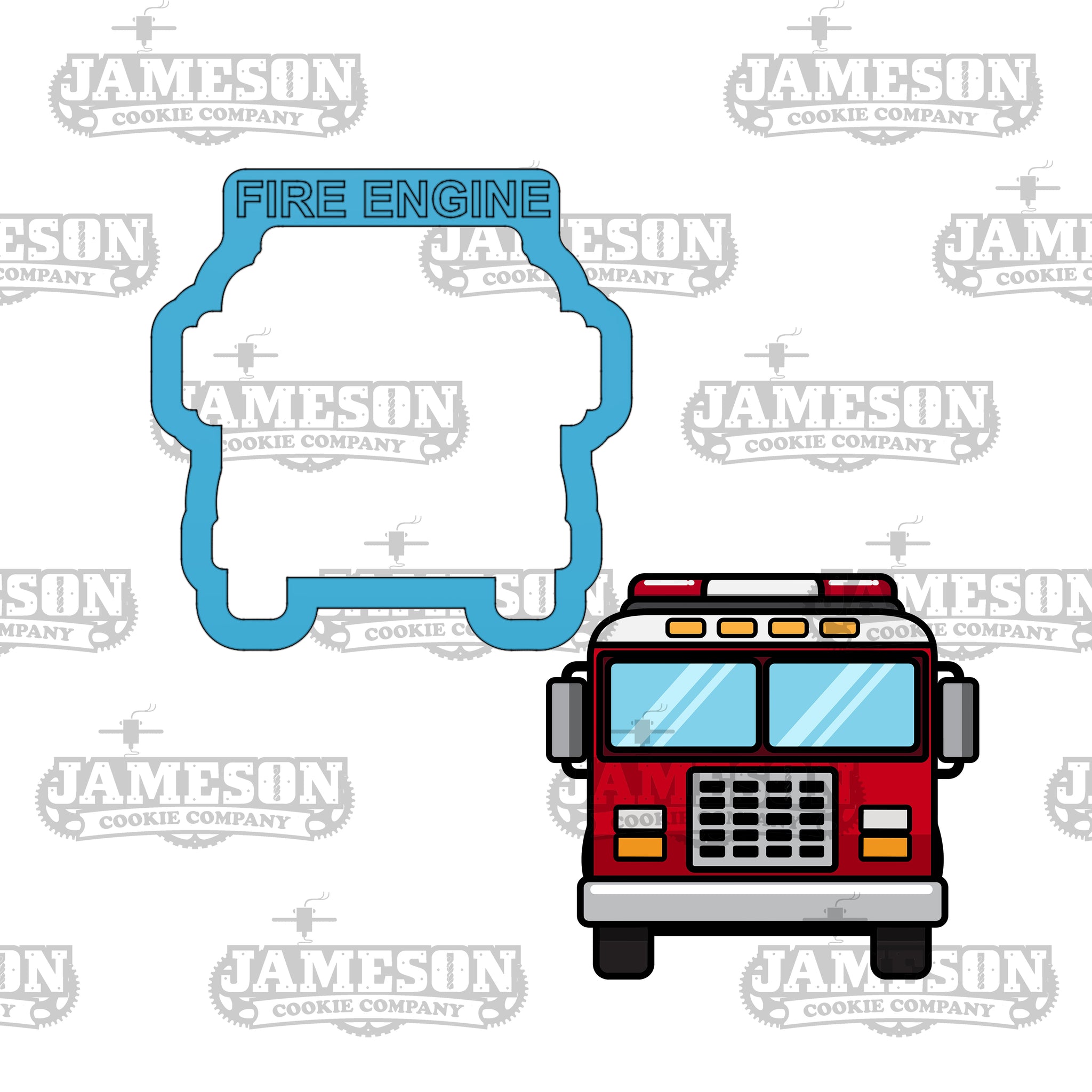 Fire Engine Cookie Cutter - Fire Truck Front, Fire Fighter Theme