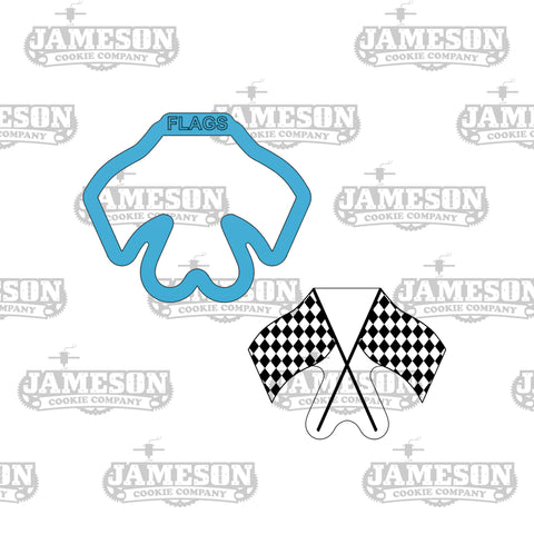 Checkered Flags Cookie Cutter - Racing, Monster Truck, Car Theme