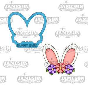Floral Easter Bunny Ears Cookie Cutter - Easter, Garden, Spring Theme