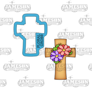 Floral Easter Cross Cookie Cutter - Easter, Garden, Spring Theme