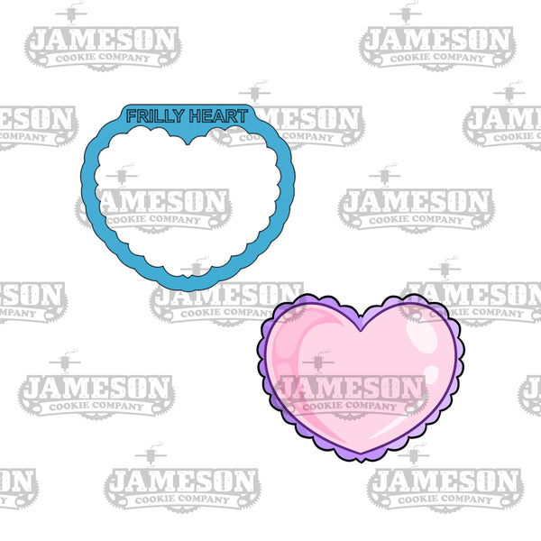 Valentine Frilly Scalloped Heart Cookie Cutter - Love Theme