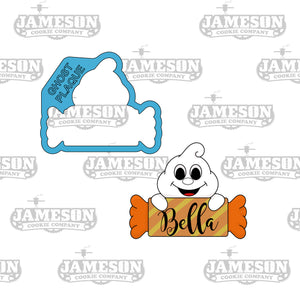 Ghost Holding Candy Plaque Cookie Cutter