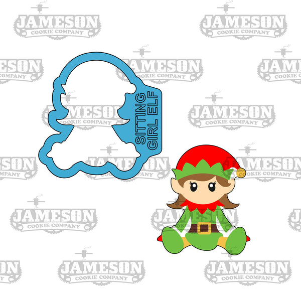 Christmas Sitting Girl Elf Cookie Cutter