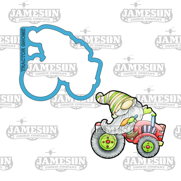 Easter Garden Gnome On Tractor Cookie Cutter