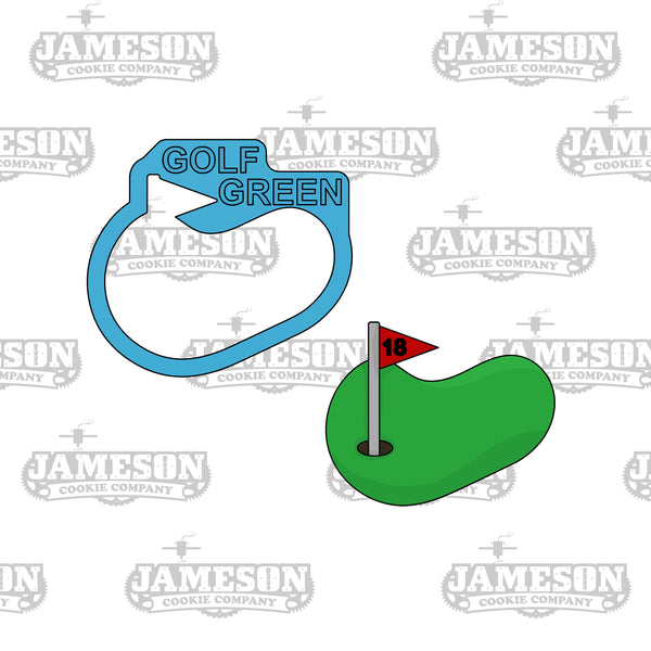 Golf Putting Green with Flag Cookie Cutter