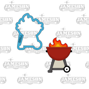 BBQ Grill with Flame Cookie Cutter - Summer or Cookout Theme - Father Day Theme