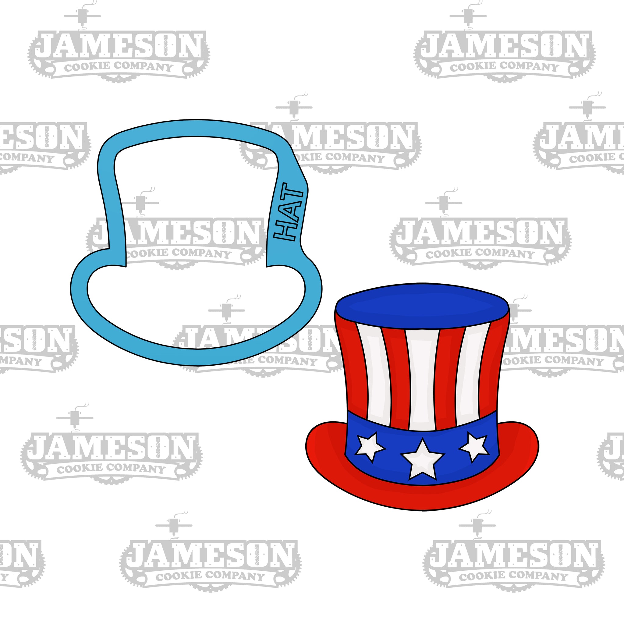 Patriotic Top Hat Cookie Cutter - 4th of July - Summer Theme