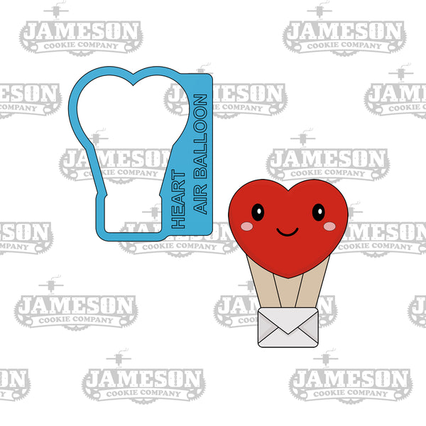 Heart Air Balloon Cookie Cutter - Hot Air Balloon with Heart and Envelope