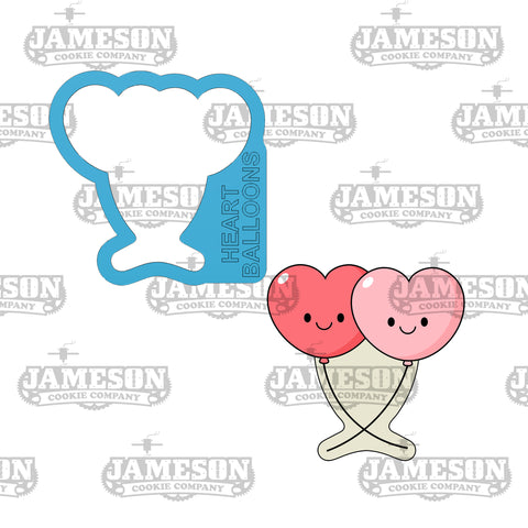 Heart Shaped Balloons Cookie Cutter - Valentine's Day Theme Cookie Cutter