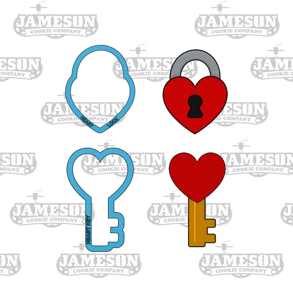Heart Lock and Key Cookie Cutter Set