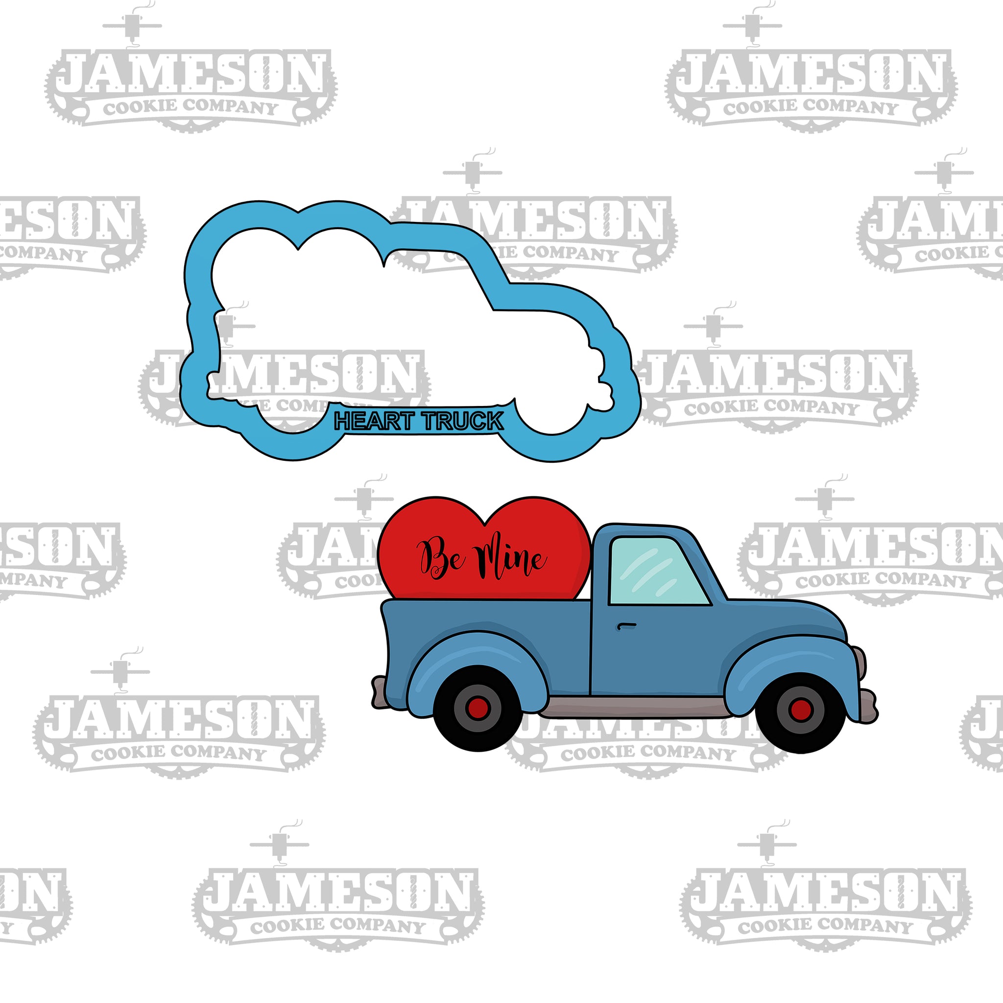 Truck Hauling Heart Cookie Cutter - Valentine's Day - Be Mine - Vintage Love Truck