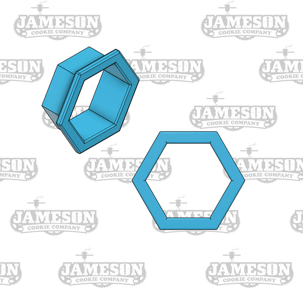 Hexagon Cookie Cutter - Honeycomb - Plaque Shaped Cookie Cutter