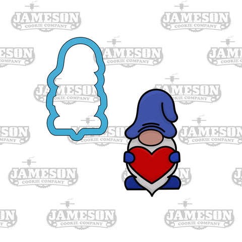 Gnome Holding Heart Cookie Cutter - Valentine's Day - Elf - Wizard - Love