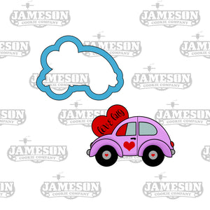 Valentine's Day Love Bug Car Heart Cookie Cutter - Slug Bug