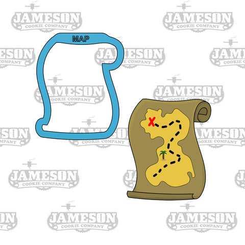 Treasure Map Cookie Cutter - Pirate Birthday Theme