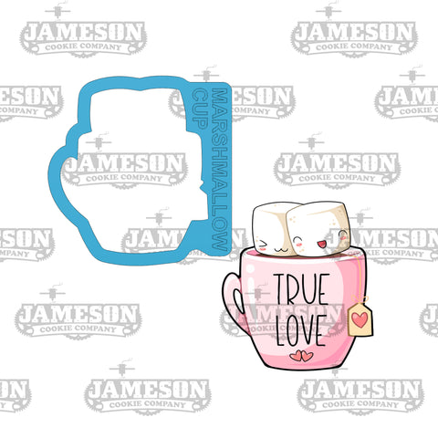 Marshmallows in Coffee Mug Cookie Cutter - Valentine's Day Theme - Coffee Cup Cookie Cutter