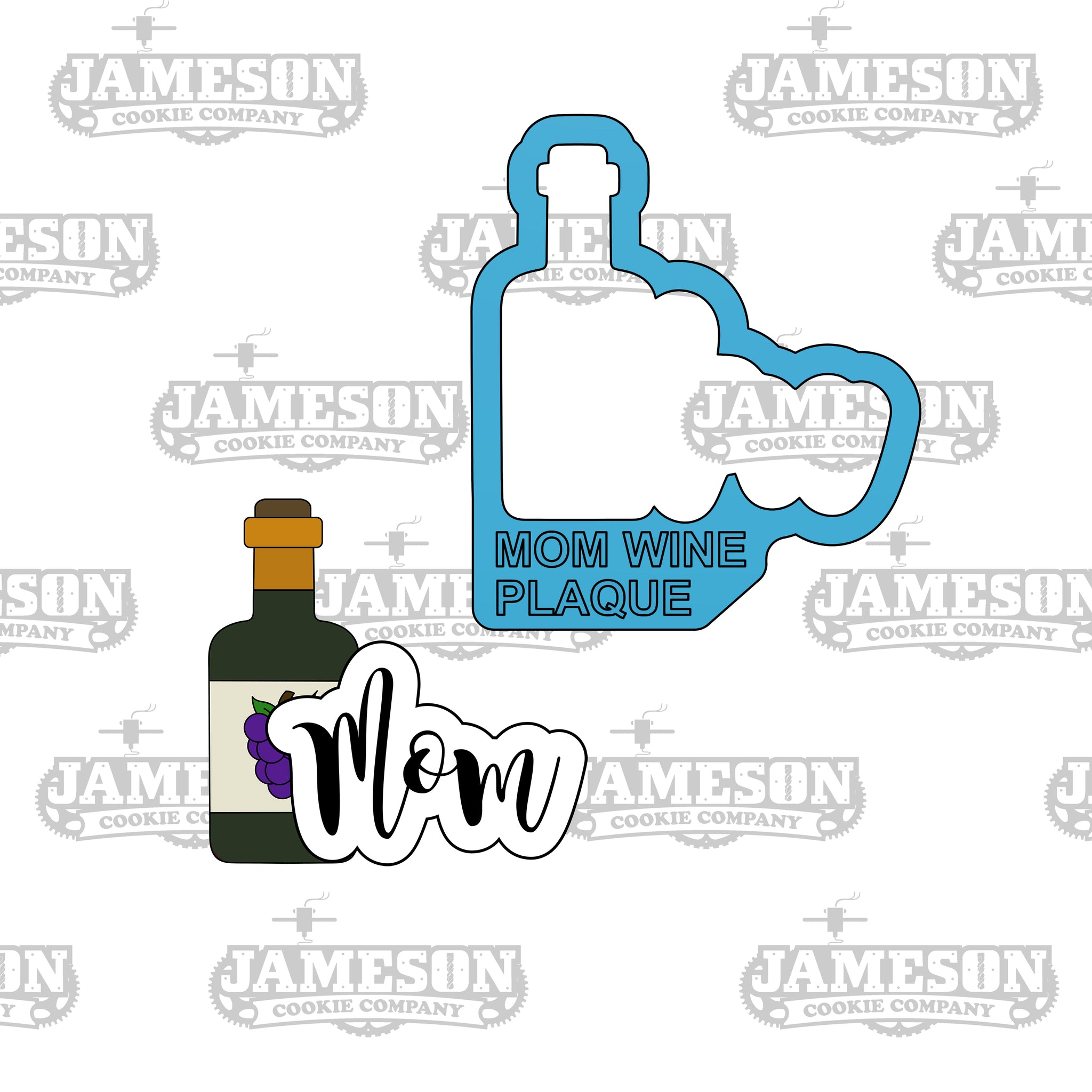 Mom Wine Bottle Plaque Cookie Cutter