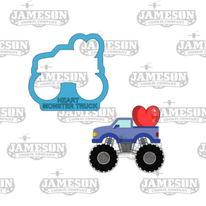 Valentines Monster Truck With Heart Cookie Cutter - Love Theme