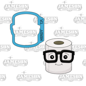 Nerdy Toilet Paper Cookie Cutter - TP - Toilet Paper with Glasses