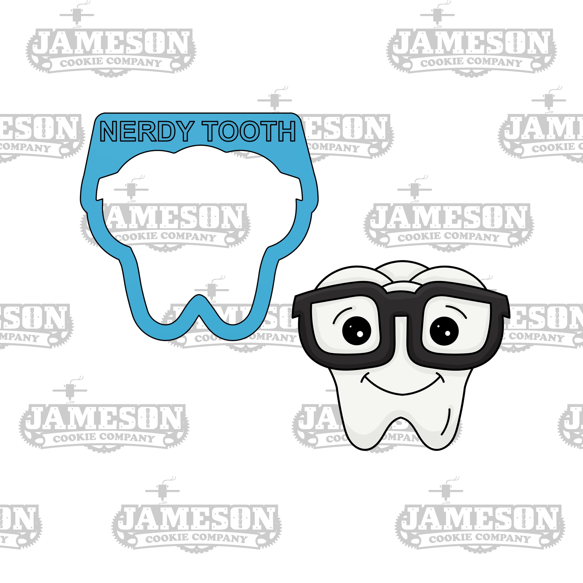 Nerdy Tooth Cookie Cutter - Molar, Wisdom - Dental, Dentist Theme
