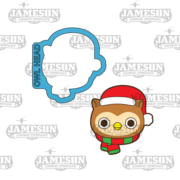 Christmas Head Cookie Cutter Set - Santa, Mrs Claus, Elf, Penguin, Cat, Owl, Polar Bear, Reindeer, Snowman