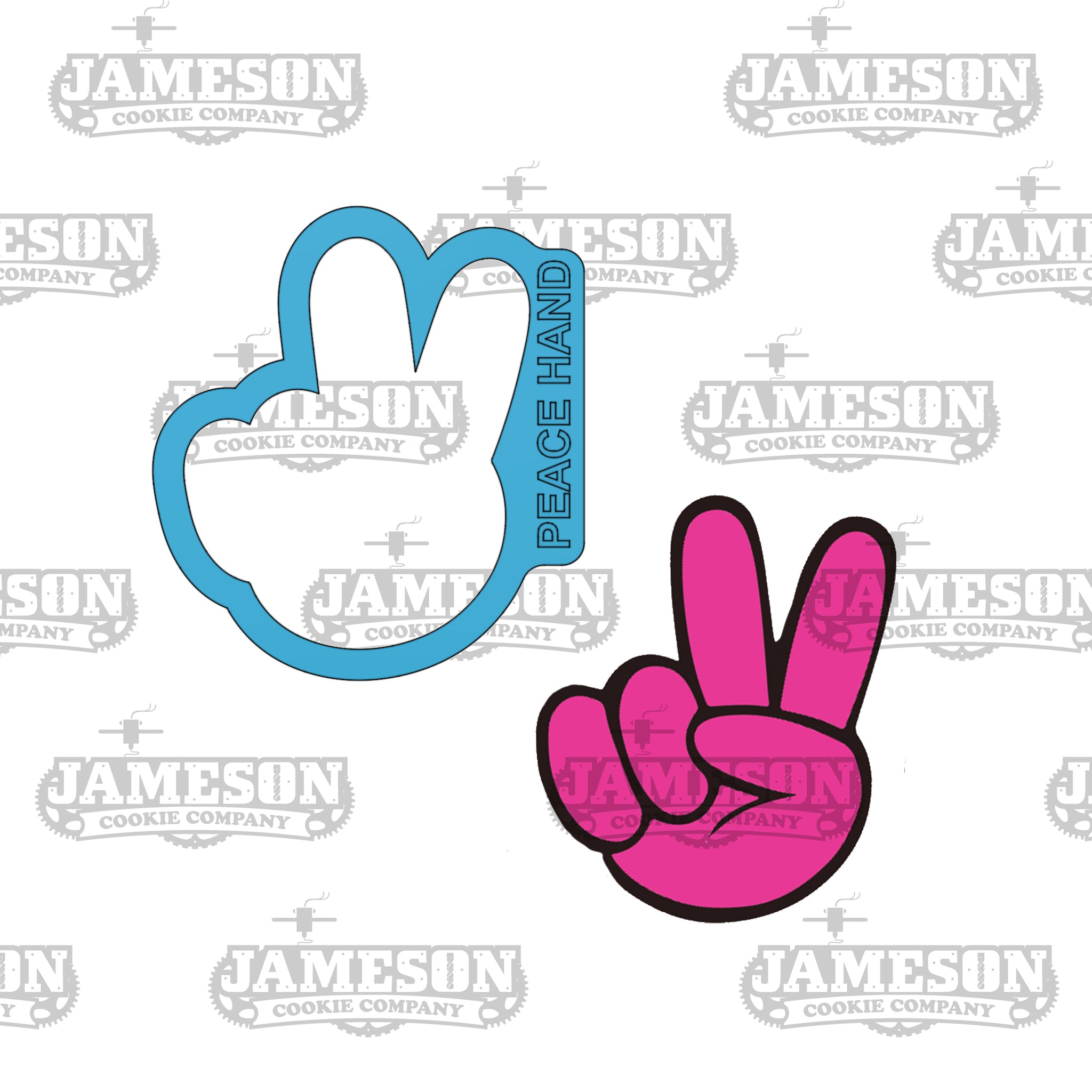 Peace Sign Hand Cookie Cutter - Groovy Hippie Theme