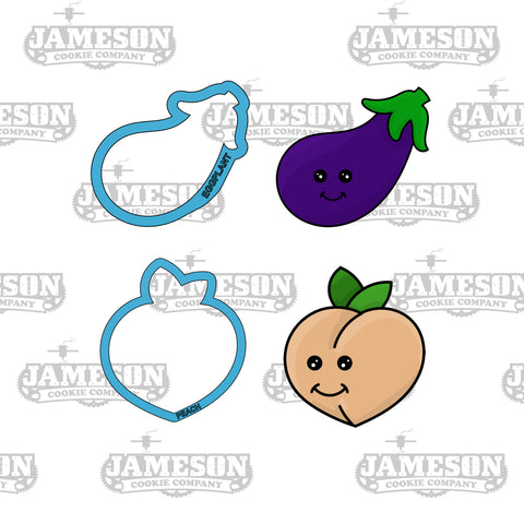 Eggplant and Peach Emoji Cookie Cutters