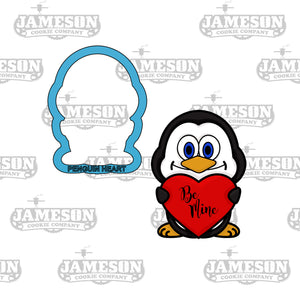 Penguin Holding Heart Cookie Cutter - Valentine's Day - Love - Be Mine - Hugs and Kisses