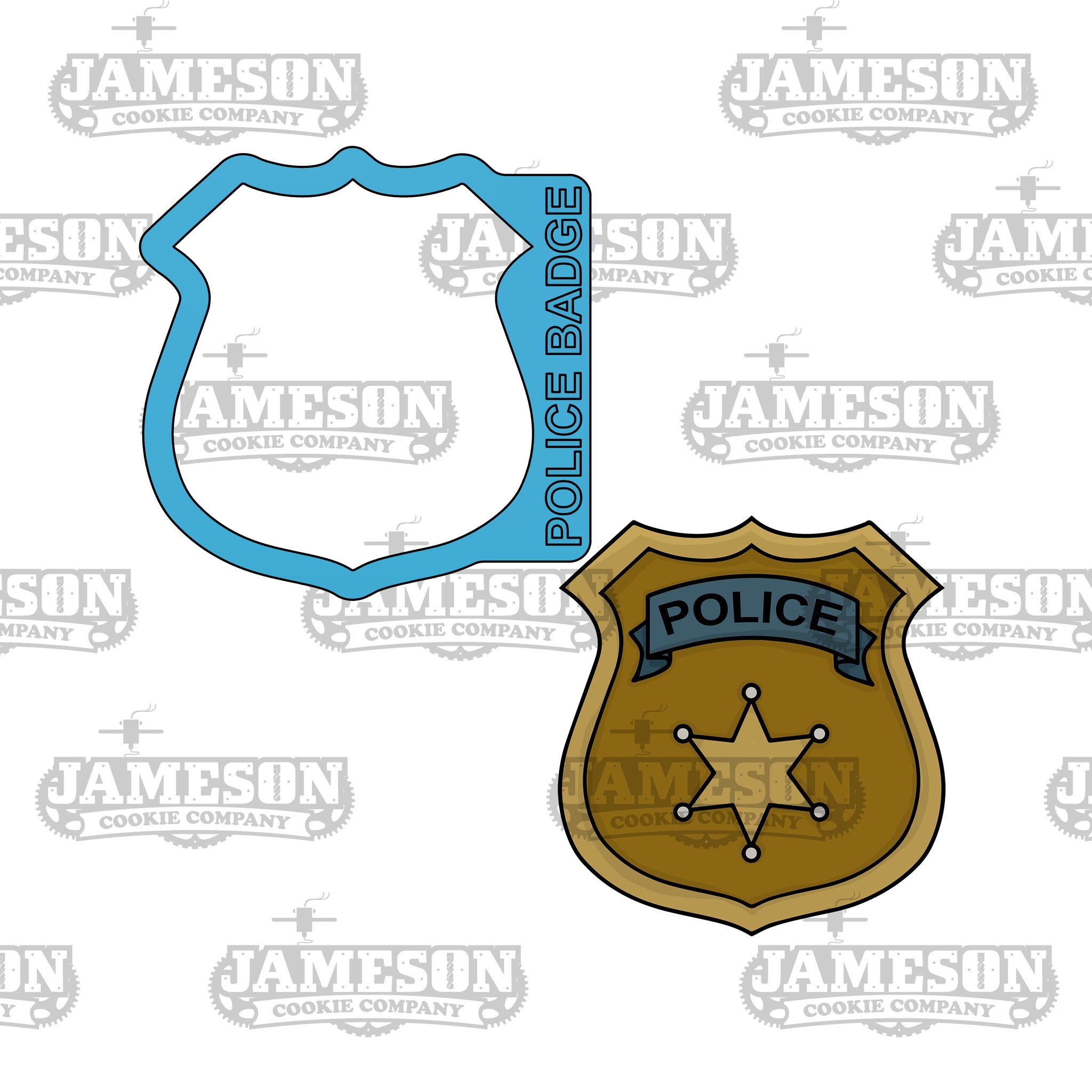 Police Badge Cookie Cutter - Protect and Serve - Sheriff Deputy - Law Enforcement