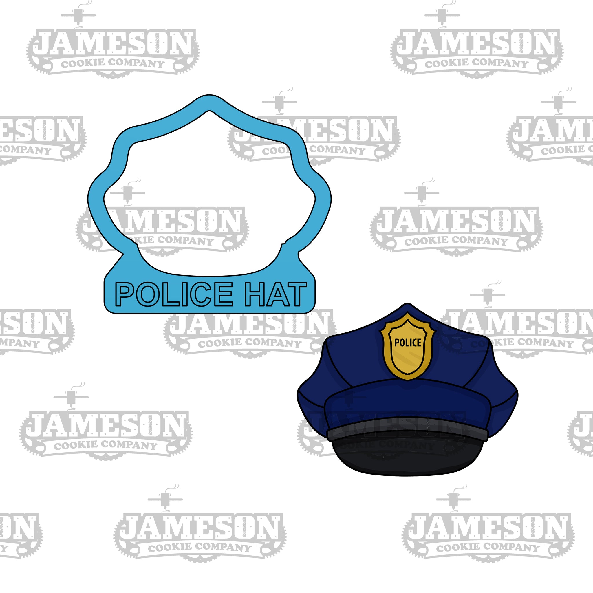 Police Hat Cookie Cutter - Police Theme