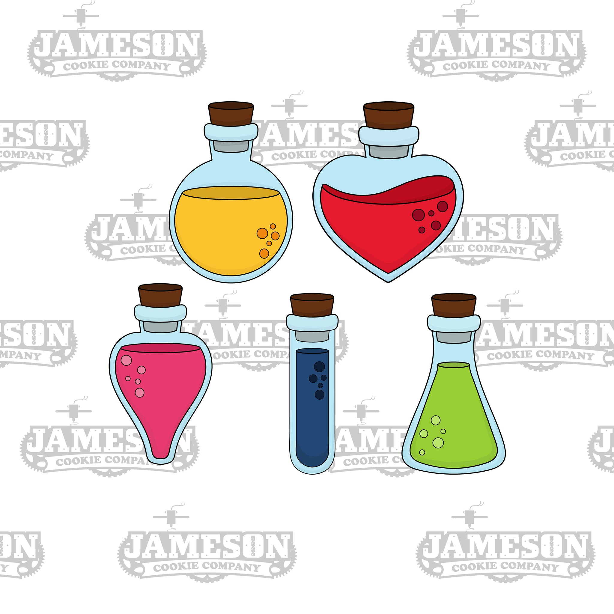 Potion Bottle #1-5 Cookie Cutter Set - Halloween, Chemistry