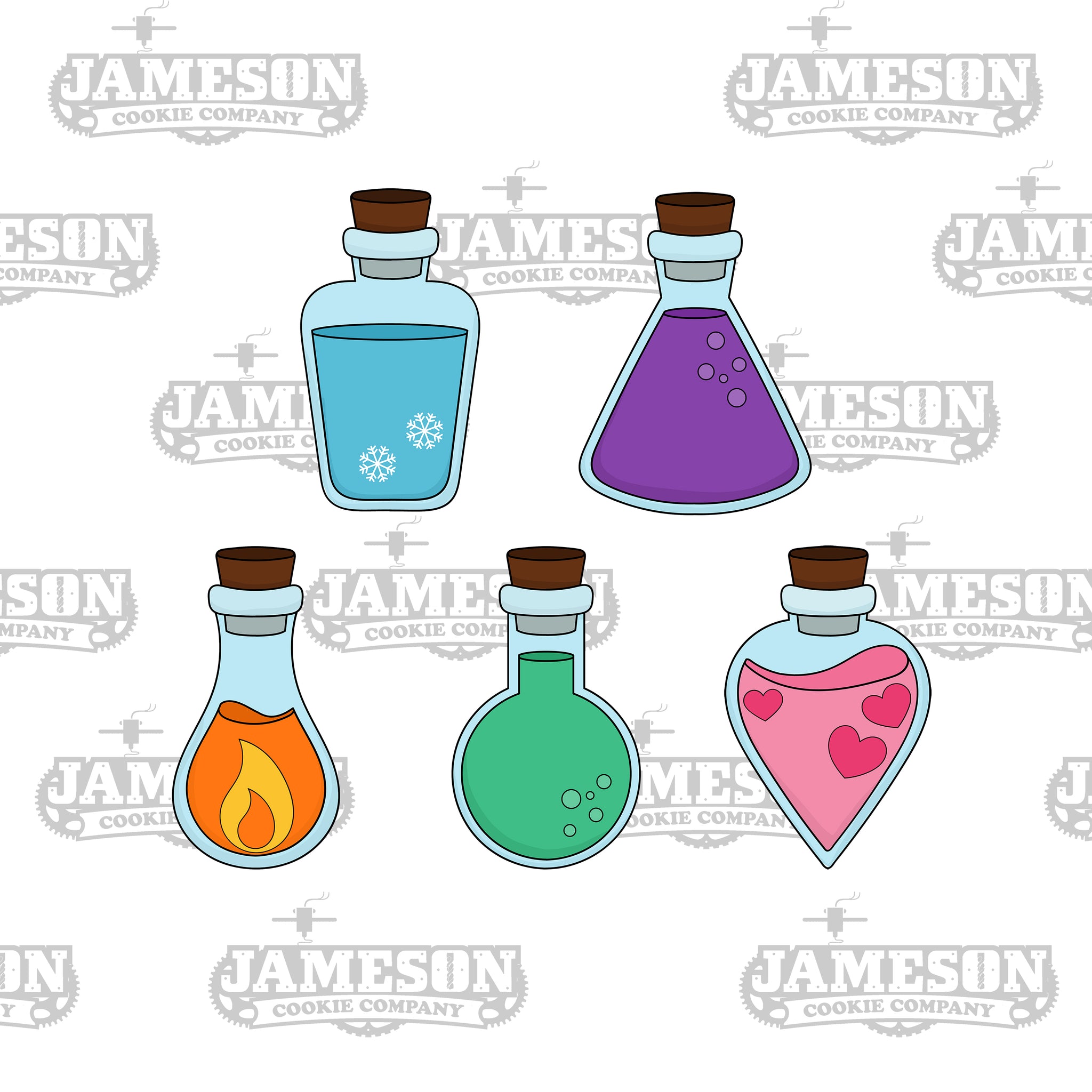 Potion Bottle #6-10 Cookie Cutter Set - Halloween, Chemistry