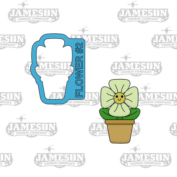 Flower 2 Cookie Cutter - Potted Spring Flower