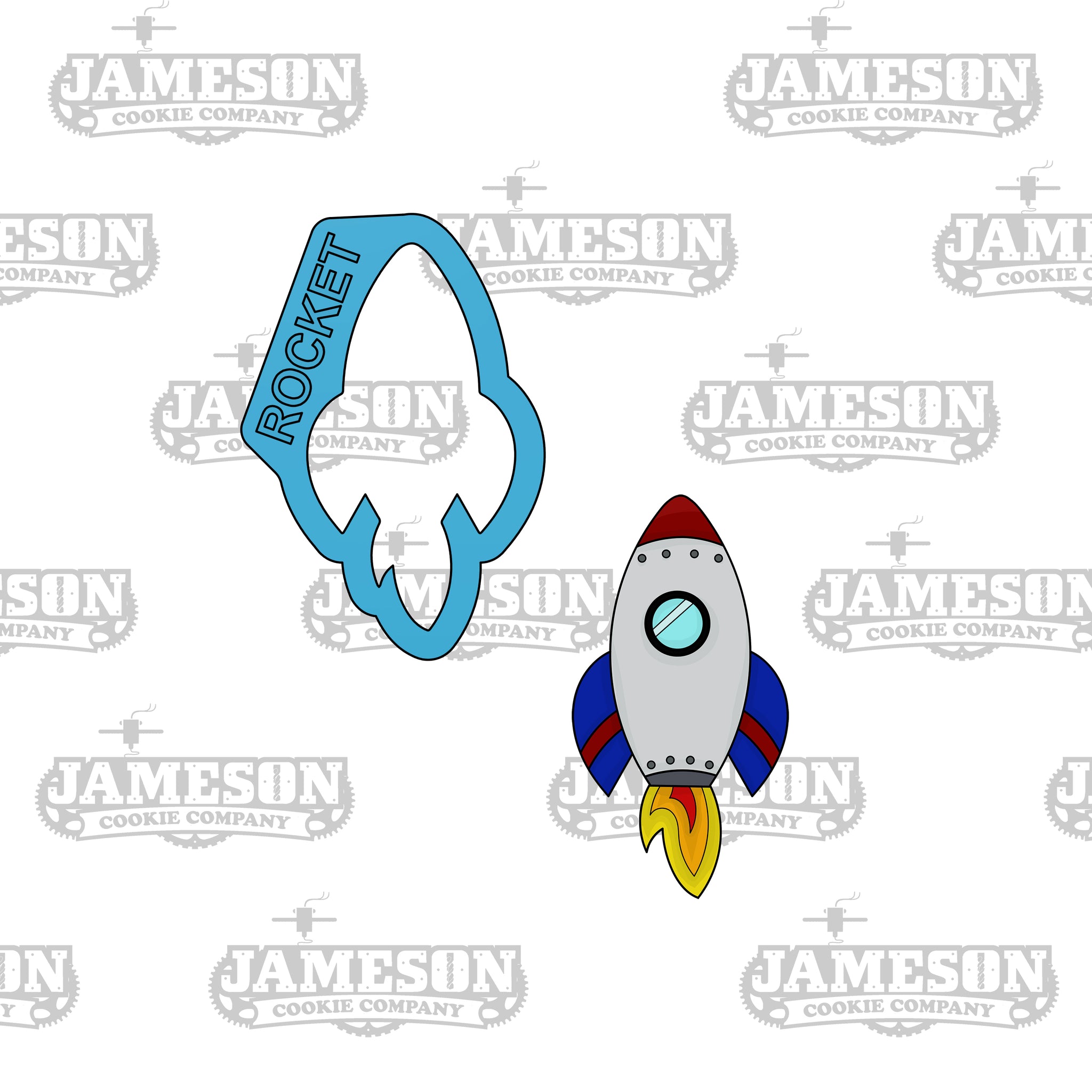 Rocket with Flame Cookie Cutter - Spaceship - Outer Space Theme