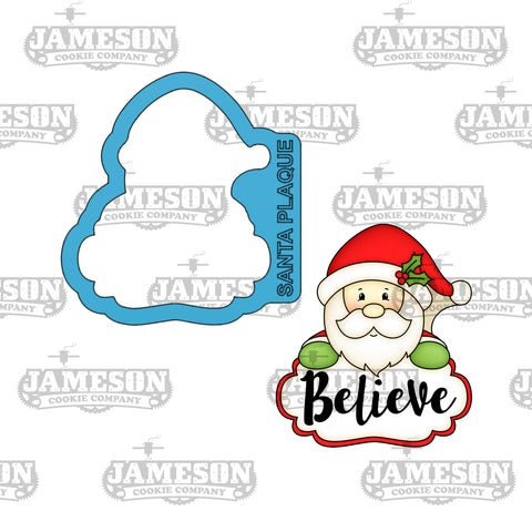 Christmas Santa Plaque Cookie Cutter - Believe Cookie, Old Saint Nick