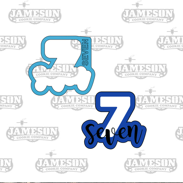 Full Number Cookie Cutter Set 1-10 - Birthday Number Plaque - Number with Script