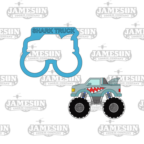 Monster Truck Cookie Cutter - Shark Truck, Birthday Theme, Trucks, SUV