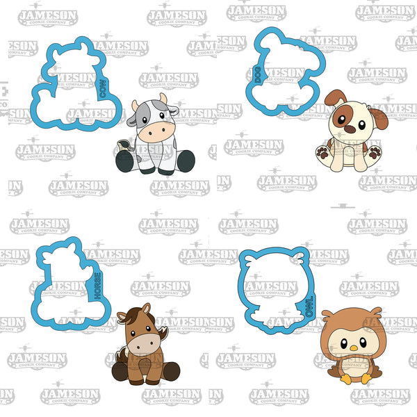 Farm Animal Cookie Cutter Set - Sitting Farm Animals