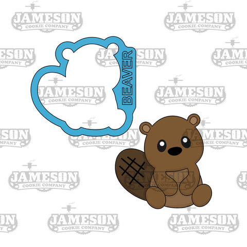 Sitting Beaver Cookie Cutter - Woodland Cookie Cutter