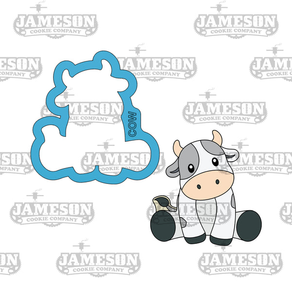 Sitting Cow Cookie Cutter - Farm Animal Baby Cookie Cutter