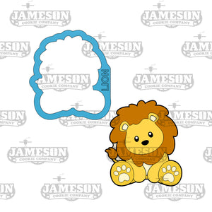 Sitting Lion Cookie Cutter - Jungle Animal, Safari Zoo Animal, Baby Lion Cookie Cutter