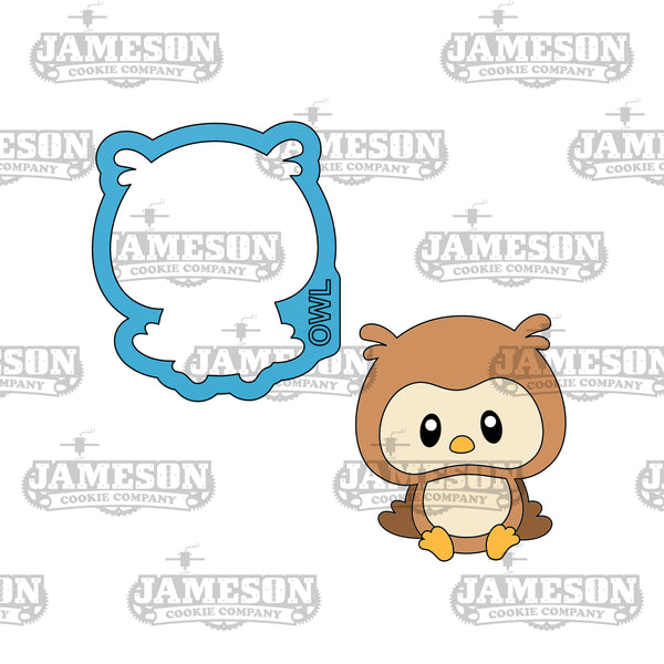 Sitting Owl Cookie Cutter - Woodland, Baby Owl Cookie Cutter