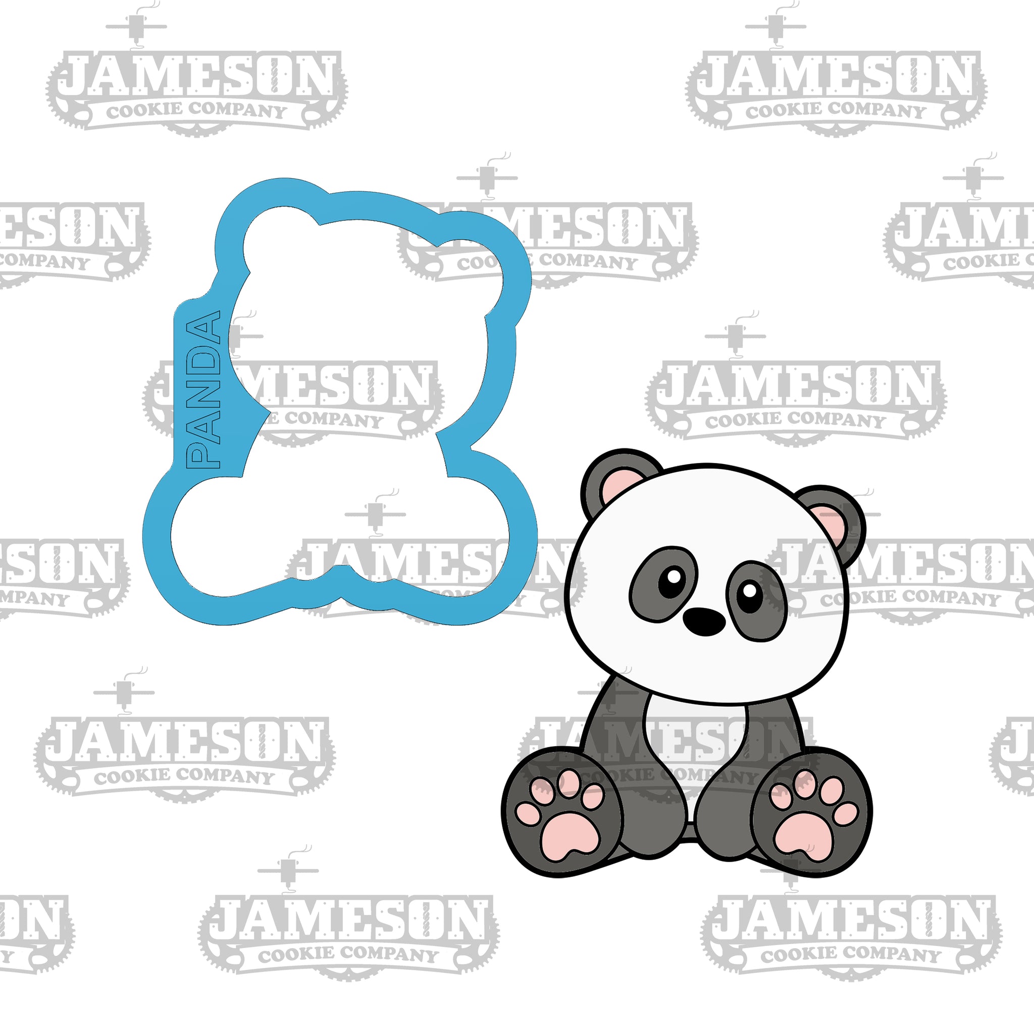 Sitting Panda Bear Cookie Cutter - Jungle Animal, Safari Zoo Animal, Baby Panda Bear Cookie Cutter