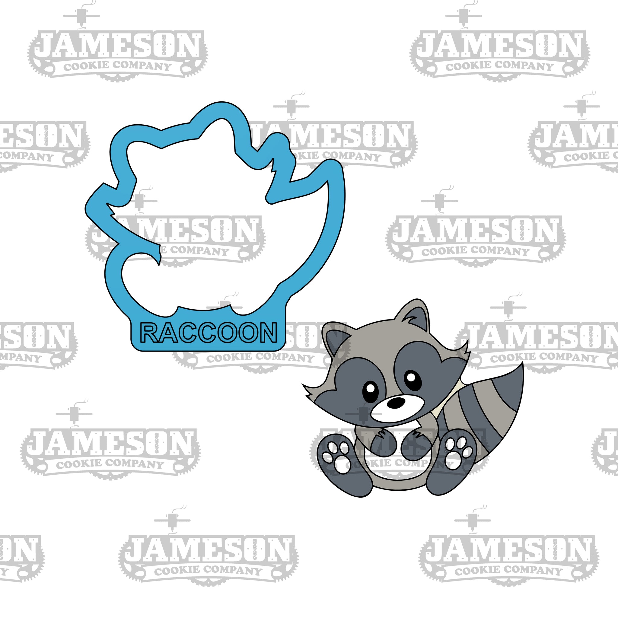 Sitting Raccoon Cookie Cutter - Woodland, Baby Raccoon Cookie Cutter